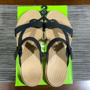 BLACK CROCS TULUM SANDALS